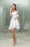 Plain A-line Sweetheart Zipper Mini Ruffles Bridesmaid Dresses