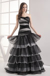 Informal A-line Zip up Organza Floor Length Tiered Evening Dresses