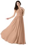 Elegant A-line V-neck Sleeveless Floor Length Ruching Party Dresses