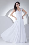 Traditional Outdoor Sheath Chiffon Floor Length Beaded Bridal Gowns