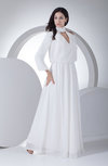 Modest Destination A-line Chiffon Floor Length Plainness Bridal Gowns