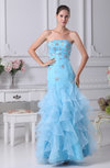 Medieval Strapless Sleeveless Backless Organza Beaded Party Dresses
