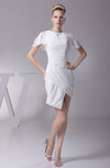 Modern Sheath Jewel Short Sleeve Chiffon Ruching Club Dresses