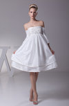 Cute A-line Off-the-Shoulder Taffeta Knee Length Prom Dresses