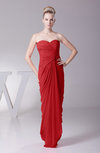 Modest Sheath Sleeveless Backless Floor Length Ruching Prom Dresses