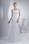 Simple Hall Thick Straps Backless Satin Floor Length Bridal Gowns