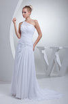 Cute Garden One Shoulder Backless Chiffon Appliques Bridal Gowns