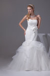 Gorgeous Garden Mermaid Sleeveless Lace up Flower Bridal Gowns