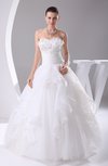 Glamorous Destination Princess Organza Floor Length Ruffles Bridal Gowns