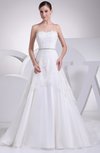 Gorgeous Outdoor Scalloped Edge Lace up Court Train Appliques Bridal Gowns