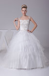 Fairytale Church Ball Gown Wide Square Zip up Bridal Gowns
