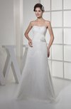 Simple Garden A-line Sweetheart Backless Ruching Bridal Gowns