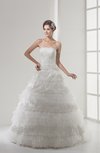 Mature Church Princess Strapless Tiered Bridal Gowns