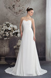 Classic Church A-line Sleeveless Zipper Chiffon Beading Bridal Gowns