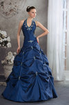 Gorgeous Garden Halter Sleeveless Lace up Floor Length Pearls Bridal Gowns