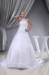 Glamorous Church Princess Illusion Sleeveless Rhinestone Bridal Gowns