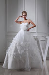 Elegant Church Full Skirt Sleeveless Lace up Floor Length Flower Bridal Gowns
