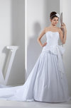 Elegant Church Sleeveless Zipper Taffeta Chapel Train Paillette Bridal Gowns