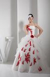 Classic Church Ball Gown Strapless Sleeveless Backless Organza Bridal Gowns