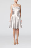 Elegant A-line Thick Straps Zipper Elastic Woven Satin Bridesmaid Dresses