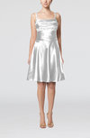 Elegant A-line Thick Straps Zipper Elastic Woven Satin Bridesmaid Dresses
