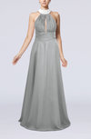 Elegant A-line Sleeveless Zip up Floor Length Evening Dresses
