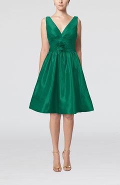 Green Modern A-line Sleeveless Zipper Ruching Bridesmaid Dresses