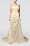 Glamorous A-line Zipper Chiffon Court Train Sequin Prom Dresses