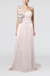 Elegant A-line Asymmetric Neckline Zip up Flower Bridesmaid Dresses