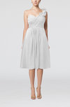 Romantic A-line Sleeveless Zipper Chiffon Tea Length Bridesmaid Dresses