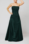 Vintage A-line Strapless Taffeta Floor Length Prom Dresses