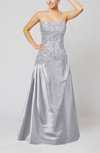Vintage A-line Strapless Taffeta Floor Length Prom Dresses