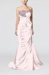 Elegant Outdoor Mermaid Strapless Sleeveless Lace up Bow Bridal Gowns