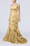 Modern Hall Trumpet Lace up Satin Court Train Sequin Bridal Gowns