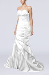 Modern Hall Trumpet Lace up Satin Court Train Sequin Bridal Gowns