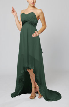 Hunter Green Disney Princess Garden Empire Sleeveless Backless Chiffon Sequin Bridal Gowns