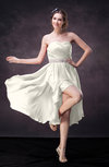 Casual A-line Sweetheart Zip up Tea Length Bridesmaid Dresses