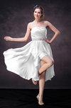 Casual A-line Sweetheart Zip up Tea Length Bridesmaid Dresses