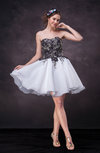 Cute Baby Doll Sweetheart Sleeveless Organza Appliques Wedding Guest Dresses