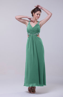 Mint Green Informal Halter Sleeveless Zip up Ankle Length Sequin Prom Dresses