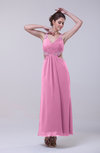 Informal Halter Sleeveless Zip up Ankle Length Sequin Prom Dresses