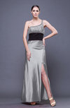 Traditional Sheath Asymmetric Neckline Ankle Length Sequin Evening Dresses