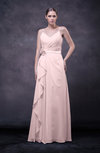 Romantic Sleeveless Zip up Chiffon Floor Length Flower Bridesmaid Dresses