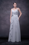 Romantic Sleeveless Zip up Chiffon Floor Length Flower Bridesmaid Dresses