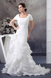 with Sleeves Bridal Gowns Modest Organza Amazing Petite Western Country