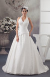 Lace Bridal Gowns Glamorous Plus Size Formal Halter Spring Modern Open Back