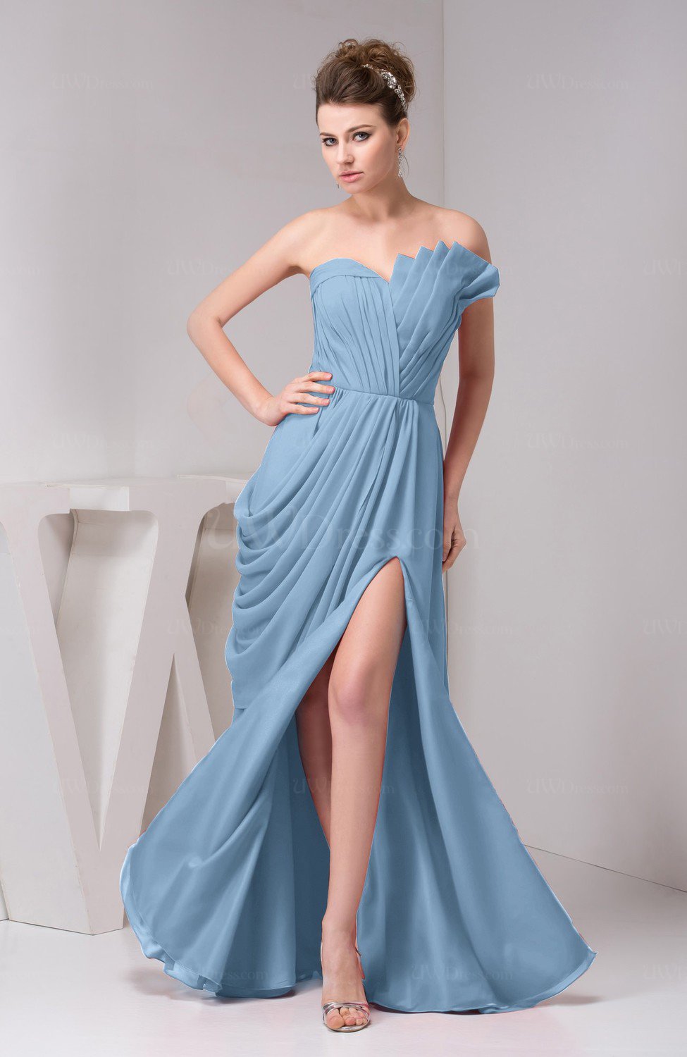 sky blue chiffon