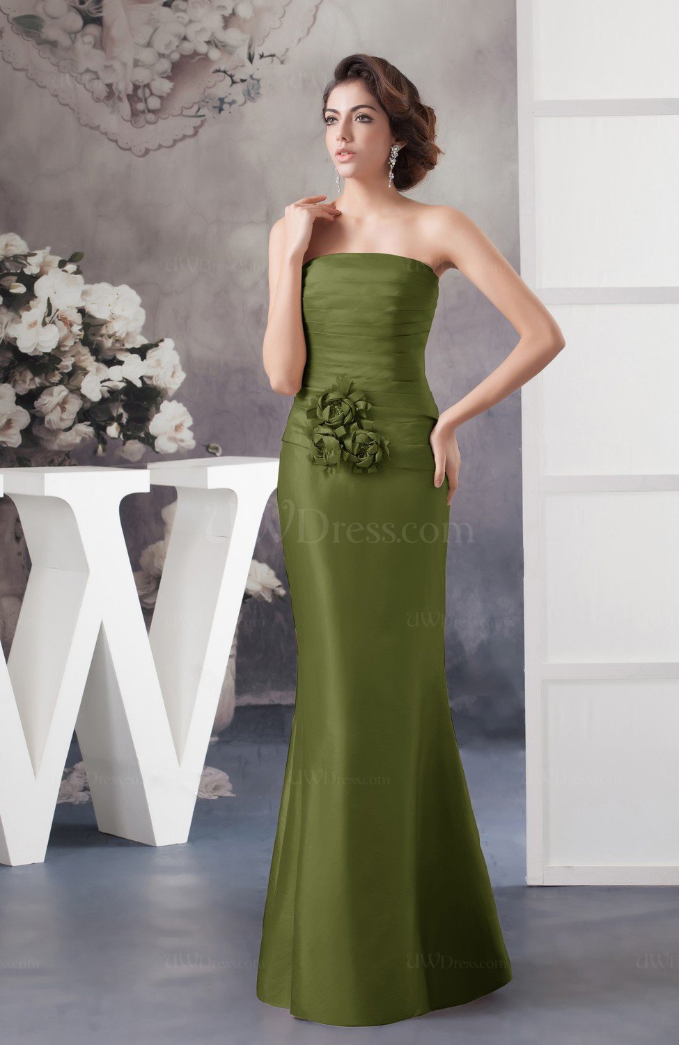 olive green tight dress