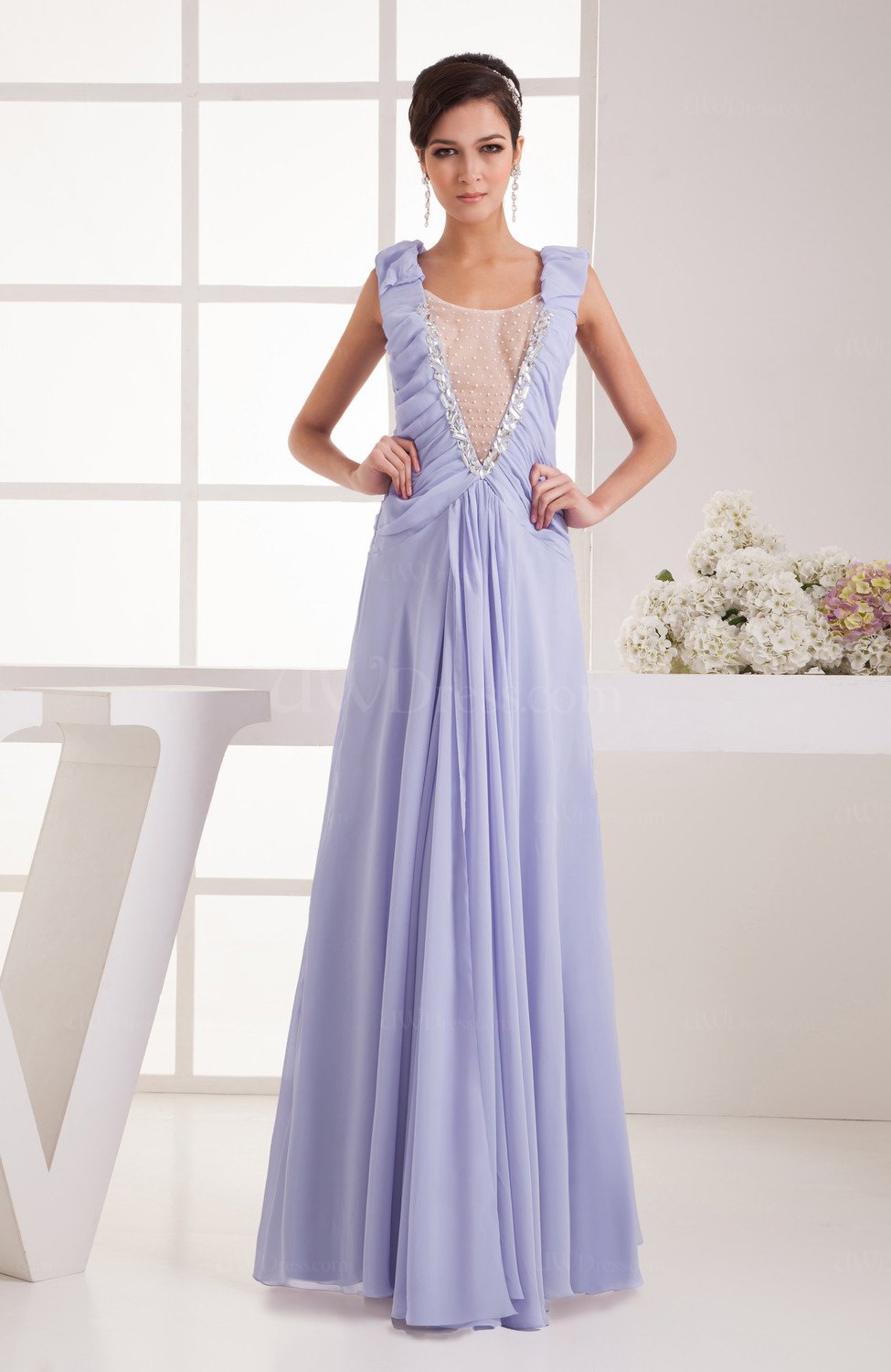 Light Purple Elegant Evening  Dress  Long Plus Size Semi  
