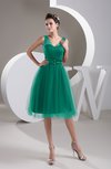 Inexpensive Bridesmaid Dress Short Sheer Knee Length Informal Elegant